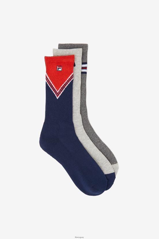 Armada FILA calcetines fila chevron para hombre, paquete de 3, azul marino 6L8PR21015