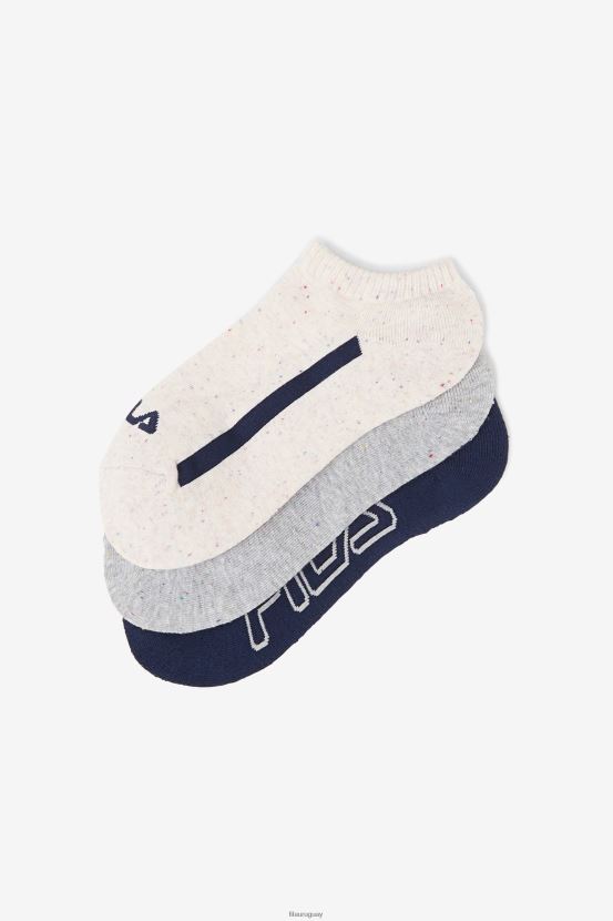blanco FILA fila calcetines invisibles con rayas moteadas para mujer, paquete de 3, blanco 6L8PR21093