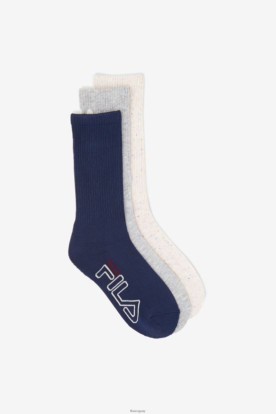 blanco FILA paquete de 3 calcetines deportivos con rayas moteadas para mujer fila white 6L8PR21016