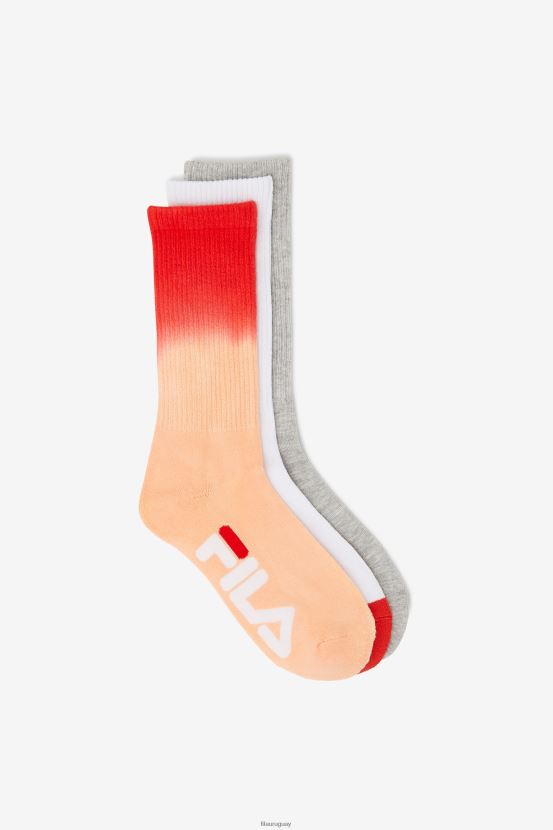 durazno FILA fila de calcetines teñidos por inmersión para mujer, paquete de 3 melocotón 6L8PR21013