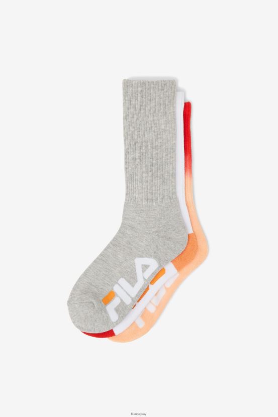 durazno FILA fila de calcetines teñidos por inmersión para mujer, paquete de 3 melocotón 6L8PR21013