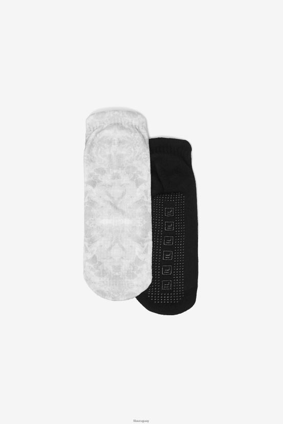 gris multicolor FILA calcetines de agarre teñido anudado para mujer, paquete de 2, gris multi fila 6L8PR21079
