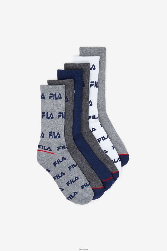ltgreyhth FILA fila calcetines para niños ltgreyhth paquete de 6 6L8PR21056