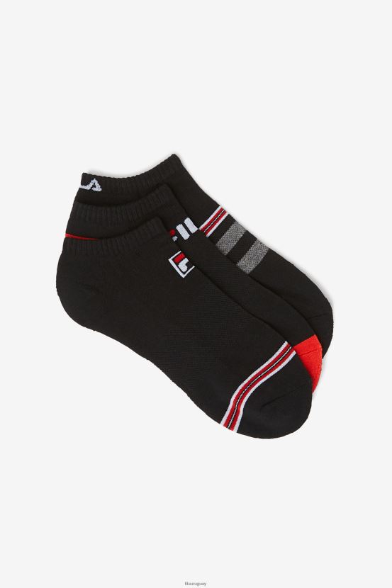 negro FILA calcetines invisibles a rayas para hombre paquete de 3 fila black 6L8PR21088