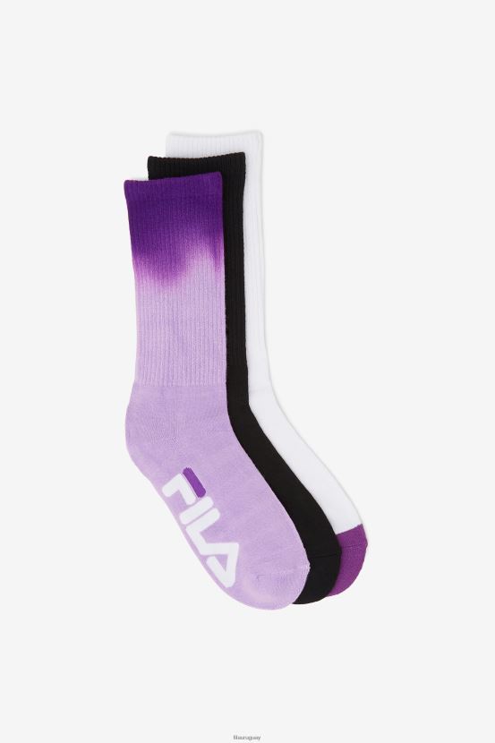púrpura FILA paquete de 3 calcetines deportivos teñidos por inmersión morados para mujer fila 6L8PR21014