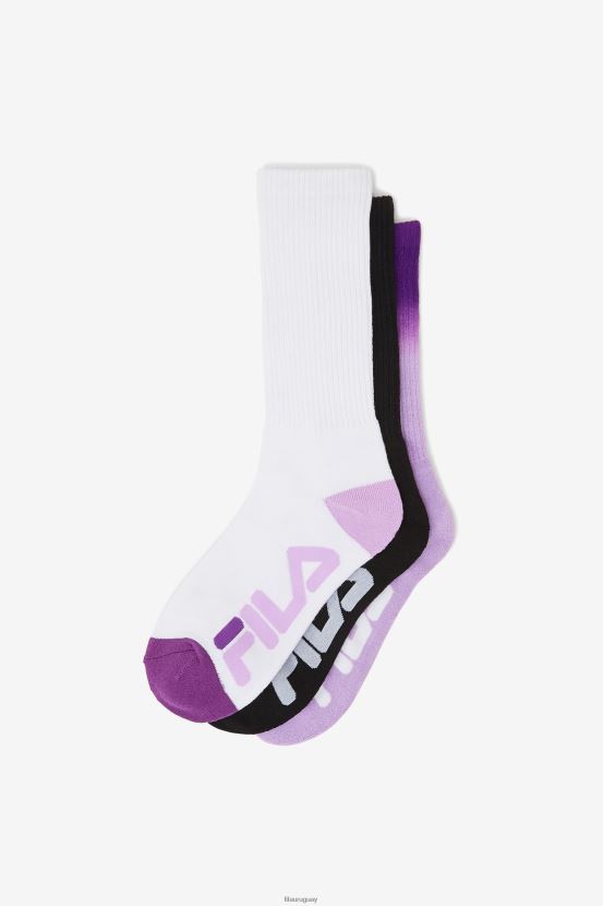 púrpura FILA paquete de 3 calcetines deportivos teñidos por inmersión morados para mujer fila 6L8PR21014