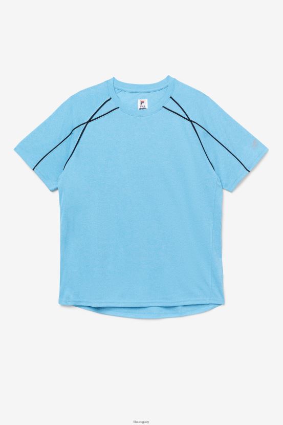 brezo del mar caribe/negro FILA fila pickleball manga corta crew caribbean sea heather/black 6L8PR21111