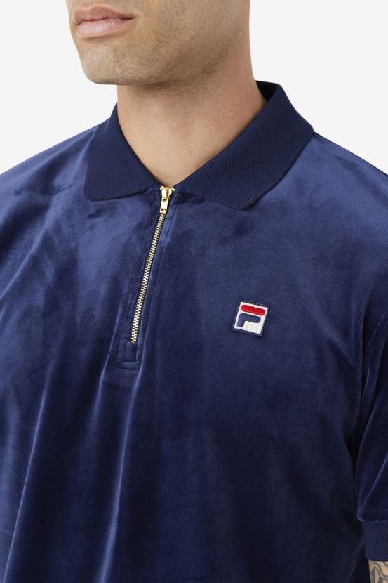fil una marina FILA fila fil a polo de terciopelo azul marino devon 6L8PR2412