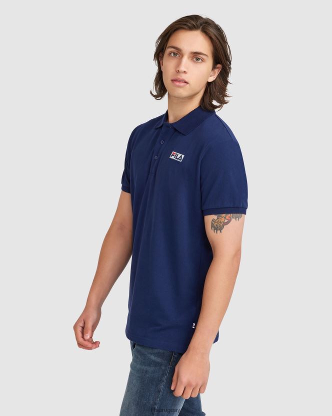 nueva marina FILA polo fila asher hombre nuevo azul marino 6L8PR22371