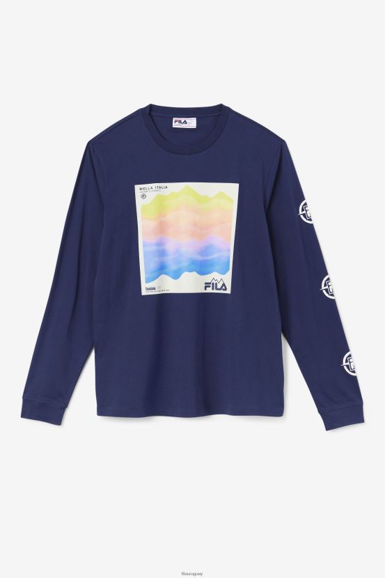 azul marino/agua helada/garceta FILA fila azul marino/iced aqua/egret kare camiseta de manga larga 6L8PR2406