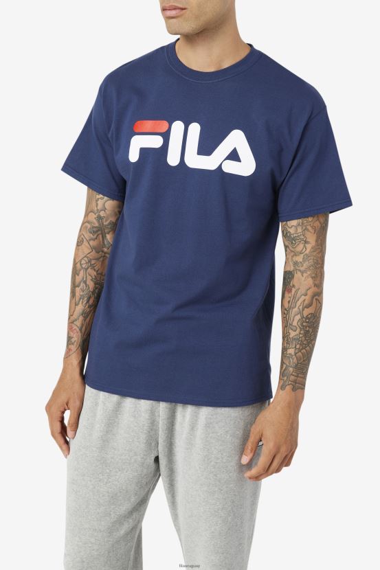azul marino/blanco/rojo FILA camiseta fila azul marino/blanco/rojo con logo para hombre 6L8PR2270