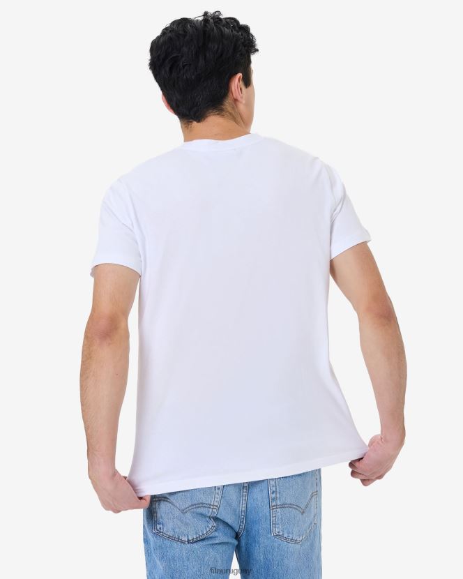 blanco FILA Camiseta fila blanca Heritage Badge 2.0 para hombre 6L8PR22578