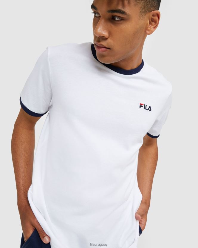 blanco FILA camiseta fila blanca clásica para hombre 6L8PR22476