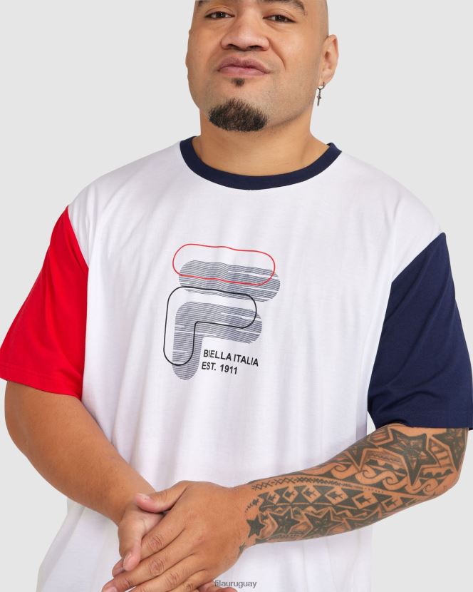 blanco FILA camiseta fila plus lennox hombre blanca 6L8PR22365