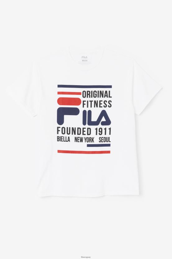 blanco/azul marino/rojo FILA camiseta fitness original blanco/azul marino/rojo fila 6L8PR2348