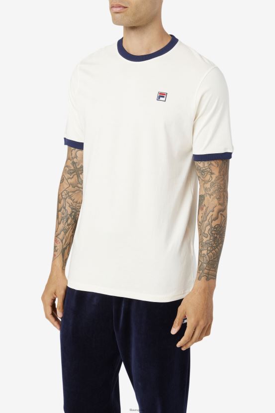 blanco/chaquetón FILA camiseta ringer blanca/peacoat de fila marconi 6L8PR2237