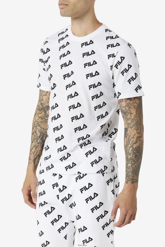blanco negro FILA camiseta con logo diagonal blanco/negro fila 6L8PR2407