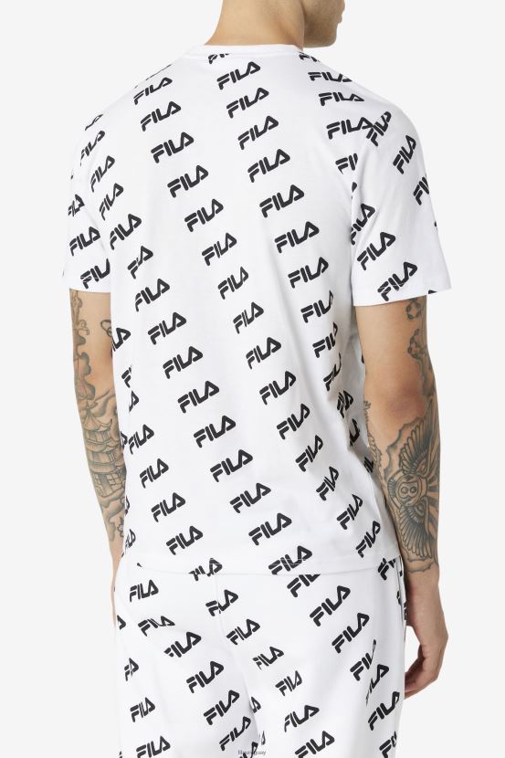 blanco negro FILA camiseta con logo diagonal blanco/negro fila 6L8PR2407