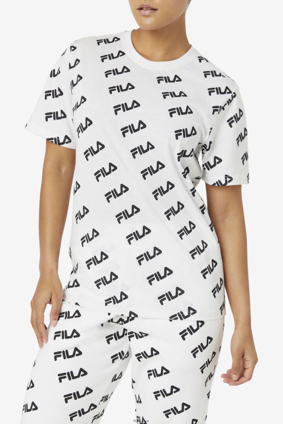 blanco negro FILA camiseta con logo diagonal blanco/negro fila 6L8PR2407