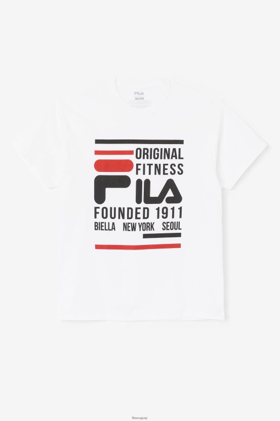 blanco/negro/rojo FILA camiseta fila original fitness blanca/negra/roja 6L8PR2351