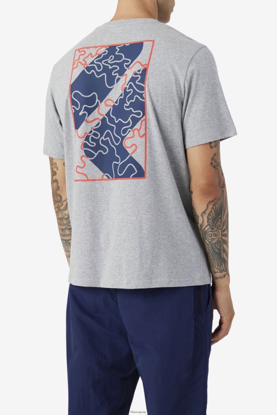 cuero gris FILA camiseta fila bevans park gris jaspeado 6L8PR2390