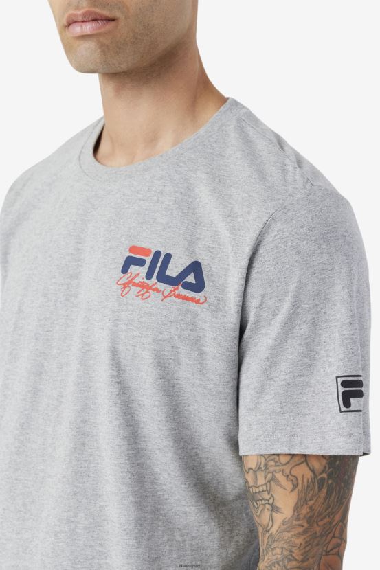 cuero gris FILA camiseta fila bevans park gris jaspeado 6L8PR2390