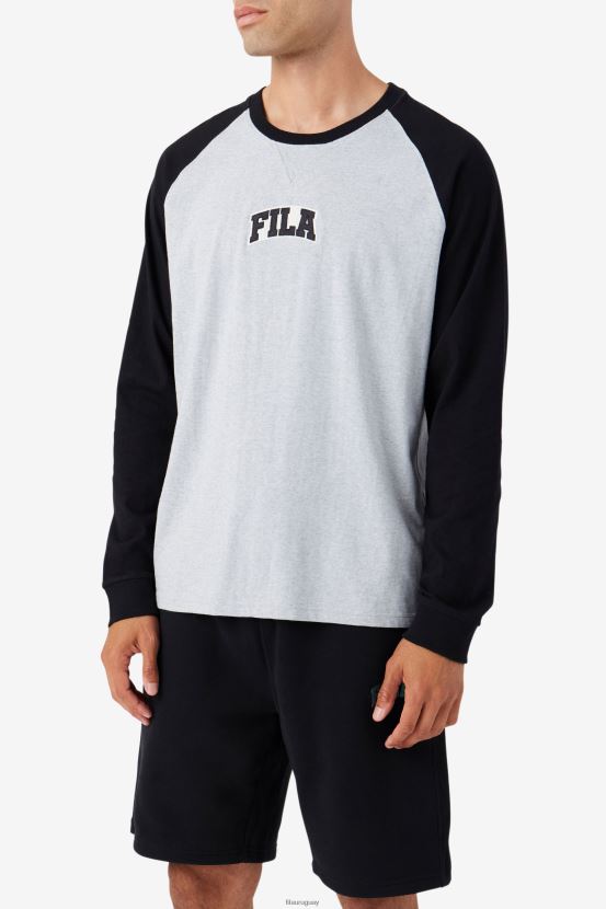 gris claro jaspeado/negro FILA camiseta raglán chet fila gris claro jaspeado/negro 6L8PR2308