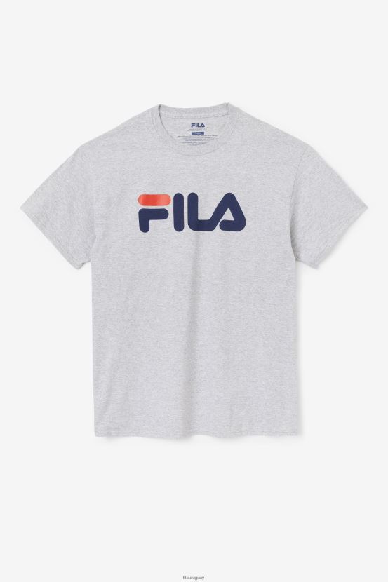 gris jaspeado/azul marino/rojo FILA Camiseta fila gris jaspeado/azul marino/rojo con logo para hombre 6L8PR2268