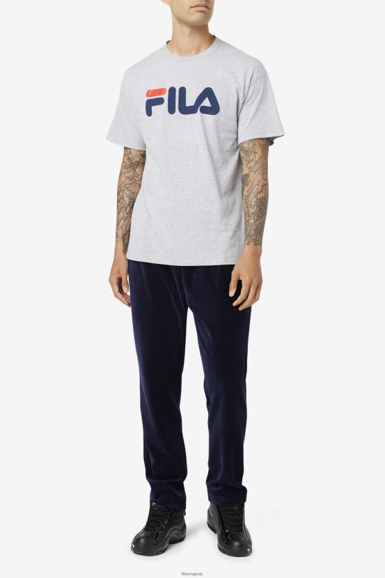 gris jaspeado/azul marino/rojo FILA Camiseta fila gris jaspeado/azul marino/rojo con logo para hombre 6L8PR2268