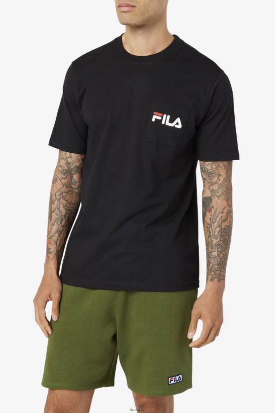 insecto negro/blanco/junio FILA fila curtis pocket tee negro/blanco/june bug 6L8PR2397