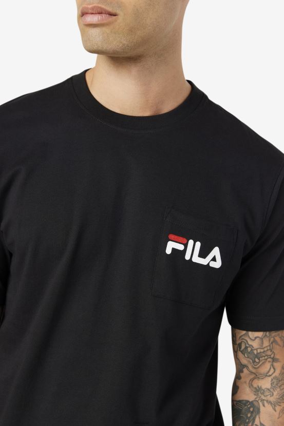 insecto negro/blanco/junio FILA fila curtis pocket tee negro/blanco/june bug 6L8PR2397