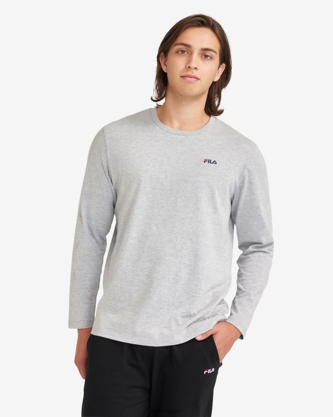 marga plateada FILA camiseta basica l/s hombre fila silver marle 6L8PR22552