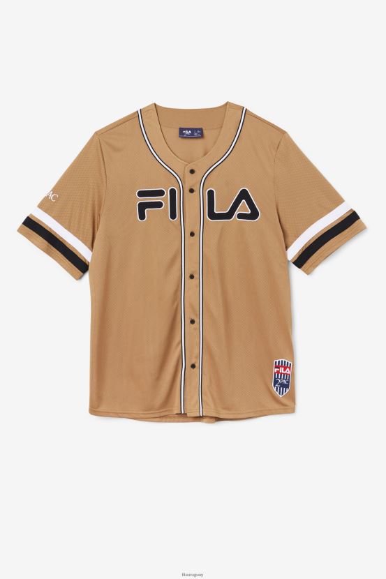 marrón tabaco/negro/blanco FILA fila tabaco marrón/negro/blanco camiseta de béisbol 2pac 6L8PR2214