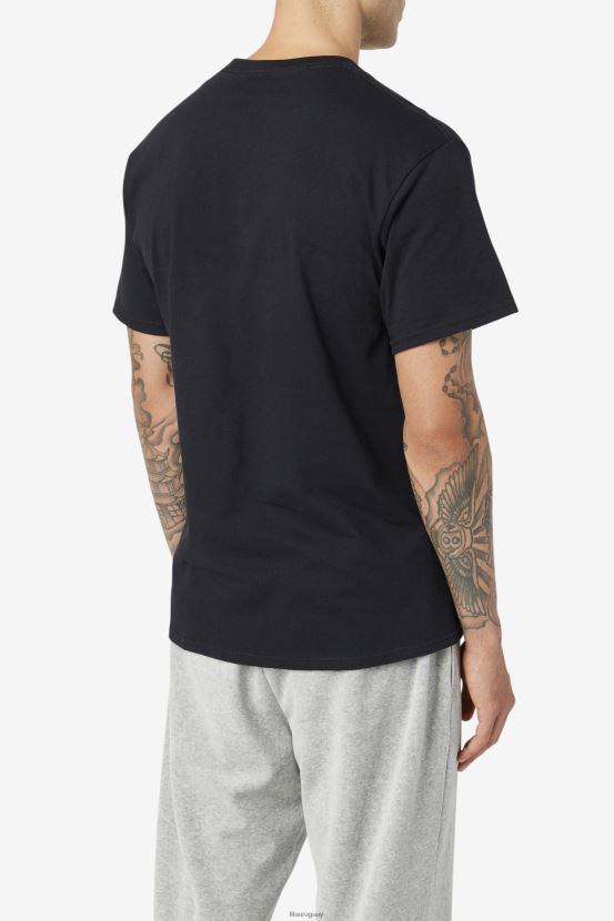 negro/blanco/rojo FILA Camiseta con logo de hombre fila negra/blanca/roja 6L8PR2267