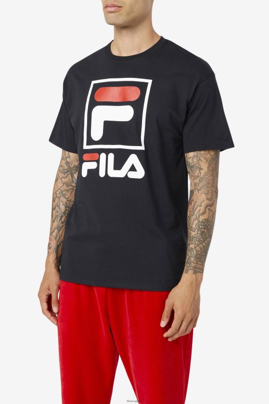negro/blanco/rojo FILA camiseta fila stacked negro/blanco/rojo 6L8PR2304