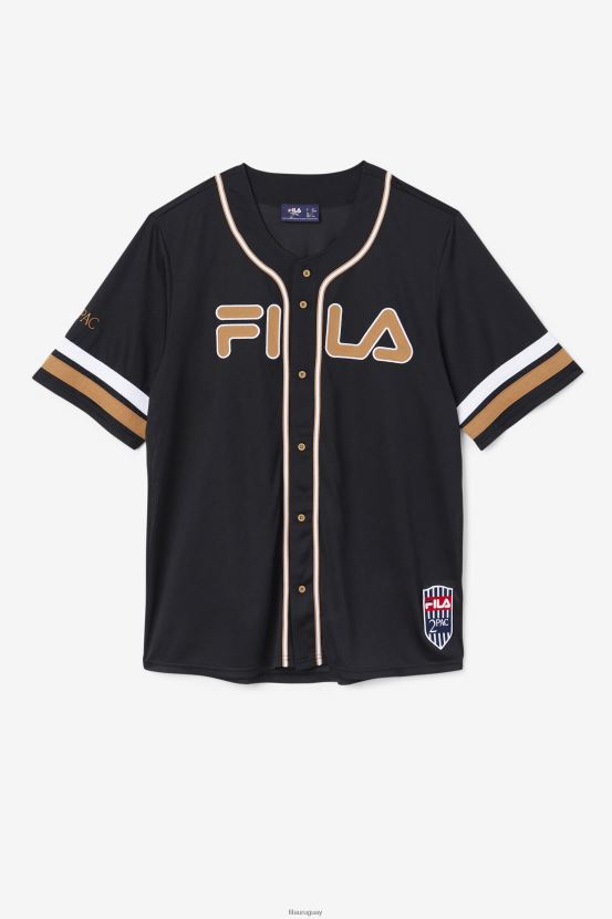 negro/marrón tabaco/blanco FILA Camiseta de béisbol fila 2pac negra/marrón tabaco/blanca 6L8PR2213