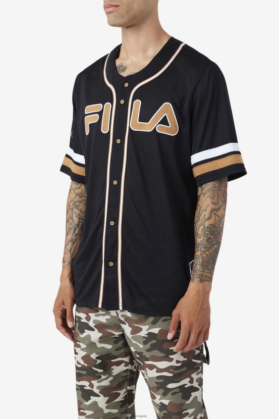 negro/marrón tabaco/blanco FILA Camiseta de béisbol fila 2pac negra/marrón tabaco/blanca 6L8PR2213