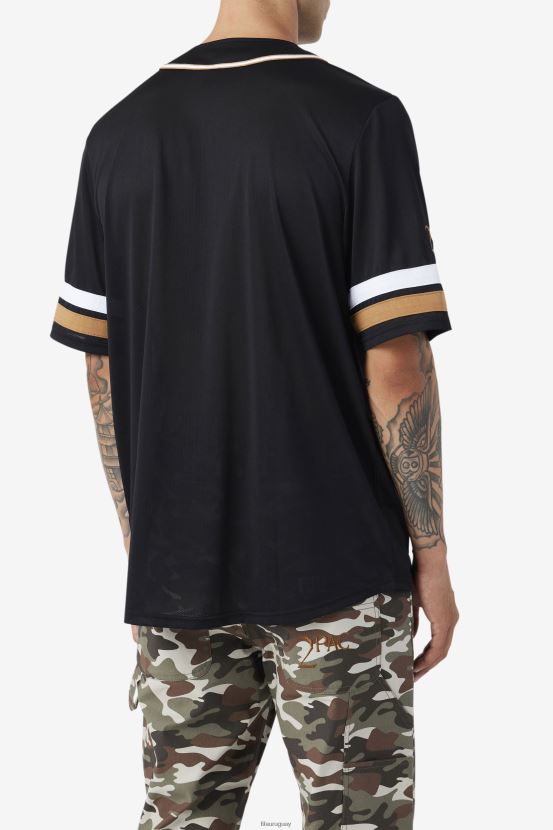 negro/marrón tabaco/blanco FILA Camiseta de béisbol fila 2pac negra/marrón tabaco/blanca 6L8PR2213