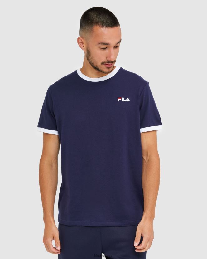 nueva marina FILA Camiseta clásica con timbre para hombre New Navy fila 6L8PR22483