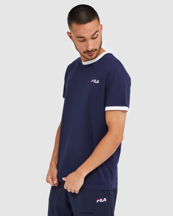 nueva marina FILA Camiseta clásica con timbre para hombre New Navy fila 6L8PR22483