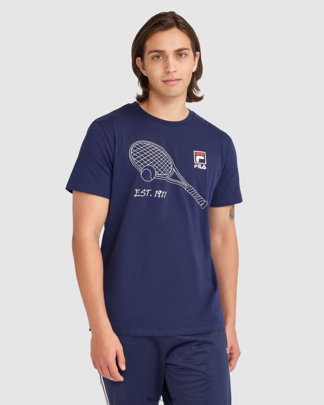 nueva marina FILA camiseta fila wyatt hombre nueva azul marino 6L8PR22387
