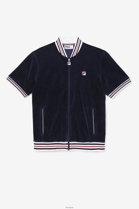 azul marino/blanco FILA fila estudio chaqueta de terciopelo azul marino/blanco 6L8PR2955