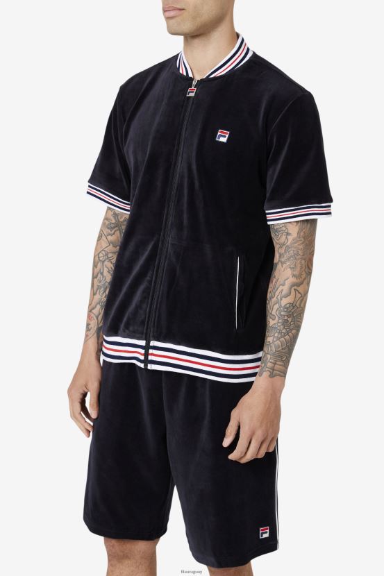 blanco negro FILA chaqueta estudio velour fila negro/blanco 6L8PR2953