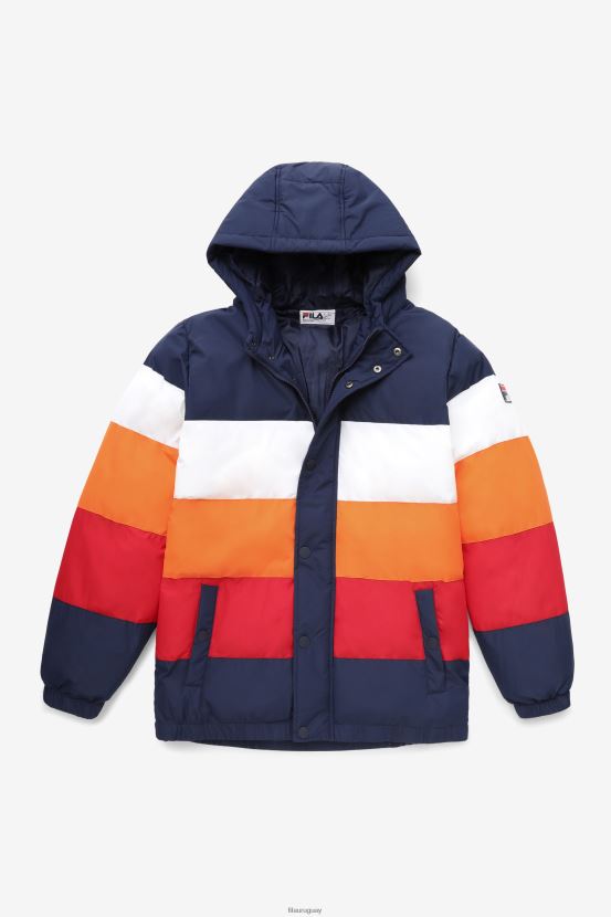 chaquetón/blanco/naranja sol/rojo FILA chaqueta puffa giovanni fila peacoat/white/sun orange/red 6L8PR2782