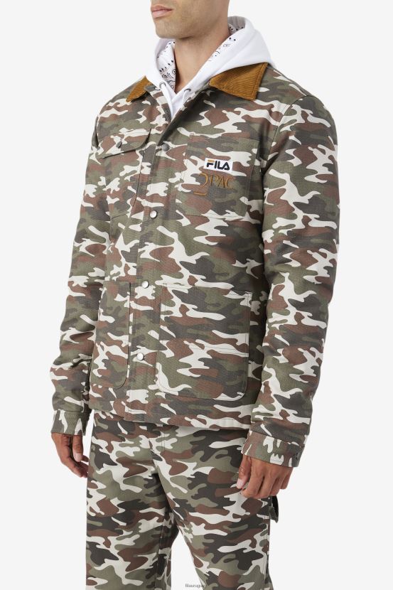 estampado de camuflaje/marrón bronce FILA Chaqueta 2pac fila camo print/bronce brown 6L8PR2776