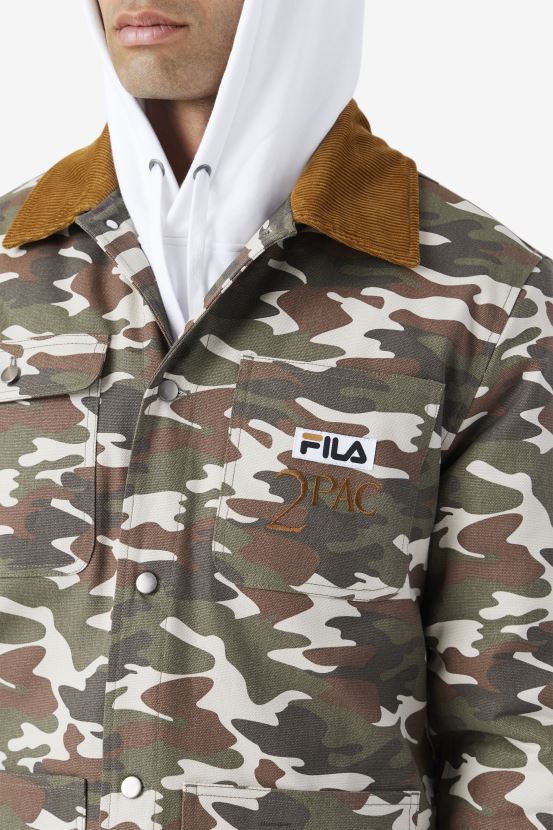 estampado de camuflaje/marrón bronce FILA Chaqueta 2pac fila camo print/bronce brown 6L8PR2776