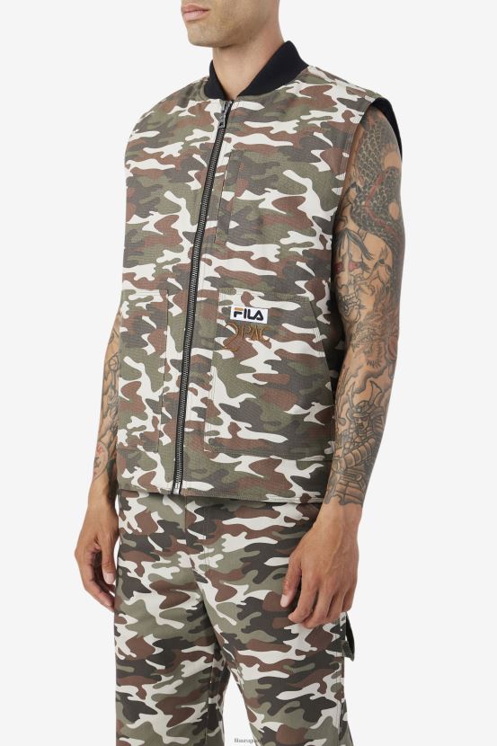 estampado de camuflaje/negro FILA fila camo print/negro 2pac chaleco 6L8PR2778
