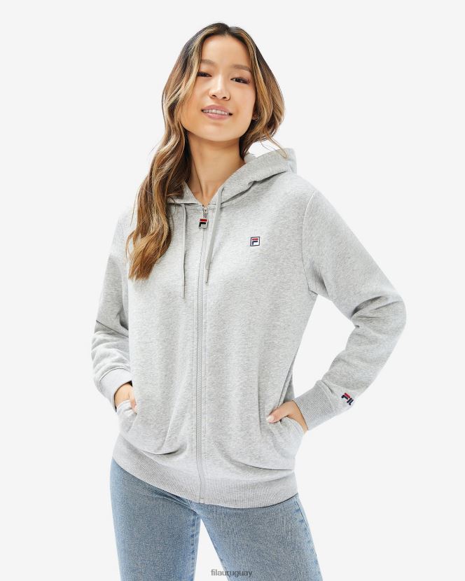 marga plateada FILA insignia unisex 2.0 cremallera capucha plata marle fila 6L8PR22645