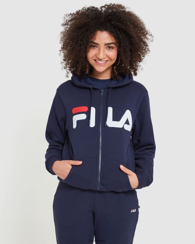 nueva marina FILA nueva chaqueta clásica unisex con cremallera azul marino fila 6L8PR22484