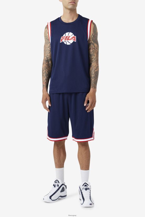 azul marino/rojo/blanco FILA pantalón corto de baloncesto fila ovi azul marino/rojo/blanco 6L8PR2723